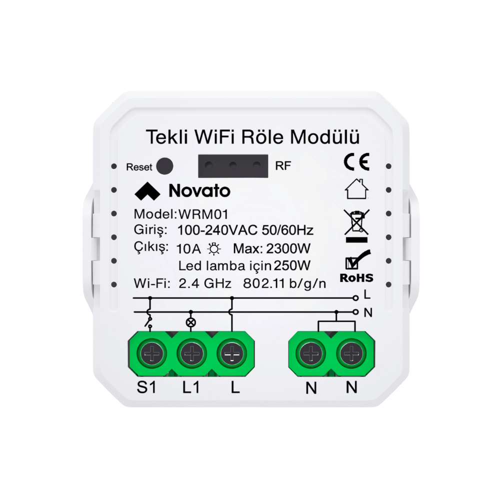 tekli wifi role tuya anahtar smart life novato wrm01