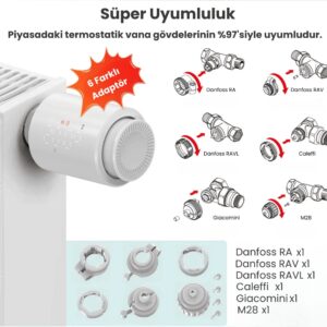 Zigbee Akıllı Termostatik Radyatör Vanası ARV-01 3 zigbee akilli termostatik radyator vanasi uyumluluk