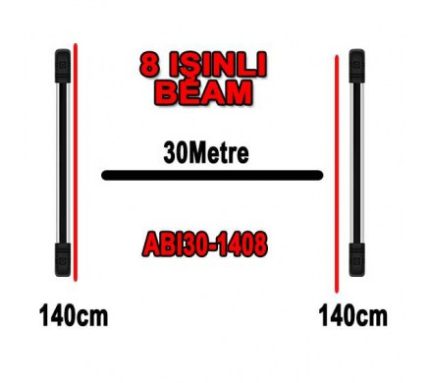 ABI30-1408 8 IŞINLI 140CM PHOTOELECTRIC BEAM DEDEKTÖR / PENCERE IŞIN BARİYERİ