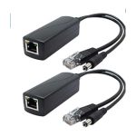 ANVISION 2'li Paket Gigabit PoE Dağıtıcı, 48 V 12 V 2 A Ethernet Adaptörü, Güvenlik Kamerası, AP, Voip ve daha fazlası için, AV-PS12-G