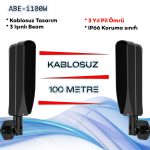 ABE-i100W KABLOSUZ 3 IŞINLI 100 METRELİK HARİCİ TİP INFRARED BEAM DEDEKTÖRÜ / IŞIN BARİYERİ