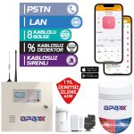 OPAX-2545LAN BGR-09 Kablosuz Sirenli Akülü LAN/PSTN Kablolu/Kablosuz Ev ve İşyeri Alarm Seti