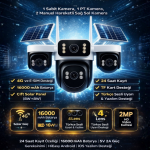 X5TECH 44-GZ 4G Solar Güvenlik Kamerası 4 Lensli, SIM Kart Destekli, Güneş Panelli, 8GB internet + 64GB Hafıza