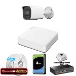 Hikvision KSET0562 Kampanyalı İP Kamera Setleri – Hikvision 1 Kameralı 6MP IP ColorVu 3.0 Güvenlik Sistemi AI İnsan Araç Algılama Çift Yönlü Ses ve Işıklı Alarm