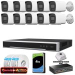 Hikvision KSET0571 Kampanyalı İP Kamera Setleri – Hikvision 10 Kameralı 6MP IP ColorVu 3.0 Güvenlik Sistemi AI İnsan Araç Algılama Çift Yönlü Ses ve Işıklı Alarm