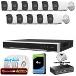 Hikvision KSET0572 Kampanyalı İP Kamera Setleri – Hikvision 11 Kameralı 6MP IP ColorVu 3.0 Güvenlik Sistemi AI İnsan Araç Algılama Çift Yönlü Ses ve Işıklı Alarm