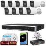 Hikvision KSET0570 Kampanyalı İP Kamera Setleri – Hikvision 9 Kameralı 6MP IP ColorVu 3.0 Güvenlik Sistemi AI İnsan Araç Algılama Çift Yönlü Ses ve Işıklı Alarm