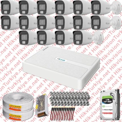 HiLook ST01442 Kampanyalı AHD Kamera Setleri – Hilook Güvenlik Kamerası Seti Dah-Mik Colorvu 16 Kamera