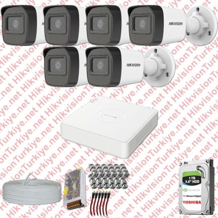 Hikvision ST01156 Kampanyalı AHD Kamera Setleri – Hikvision 06 Kamera Fullhd Güvenlik Kamerası Seti 1tb Hdd