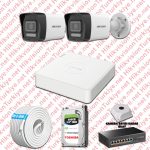 Hikvision ST01233 Kampanyalı İP Kamera Setleri – Hikvision İp 02 Kameralı Set 1080p Colorvu Mikrofonlu