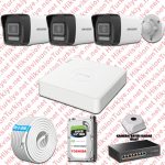 Hikvision ST01234 Kampanyalı İP Kamera Setleri – Hikvision İp 03 Kameralı Set 1080p Colorvu Mikrofonlu