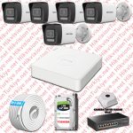 Hikvision ST01236 Kampanyalı İP Kamera Setleri – Hikvision İp 05 Kameralı Set 1080p Colorvu Mikrofonlu