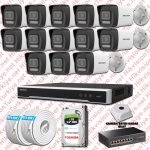 Hikvision ST01244 Kampanyalı İP Kamera Setleri – Hikvision İp 13 Kameralı Set 1080p Colorvu Mikrofonlu