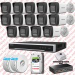 Hikvision ST01245 Kampanyalı İP Kamera Setleri – Hikvision İp 14 Kameralı Set 1080p Colorvu Mikrofonlu
