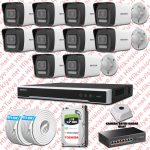 Hikvision ST01307 Kampanyalı İP Kamera Setleri – HIKVISION 10 İP KAMERALI 4MP HİBRİT COLORVU KAMERA SETİ