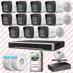 Hikvision ST01308 Kampanyalı İP Kamera Setleri – Hikvision 11 İp Kameralı 4mp Hibrit Colorvu Kamera Seti