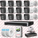 Hikvision ST01309 Kampanyalı İP Kamera Setleri – Hikvision 12 İp Kameralı 4mp Hibrit Colorvu Kamera Seti