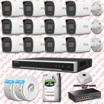 Hikvision ST01363 Kampanyalı İP Kamera Setleri – Hikvision 12 İp Güvenlik Kamerası Seti 4mp Colorvu Hibrit