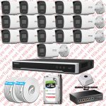 Hikvision ST01367 Kampanyalı İP Kamera Setleri – Hikvision 16 İp Güvenlik Kamerası Seti 4mp Colorvu Hibrit