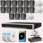 Hikvision ST01647 Kampanyalı İP Kamera Setleri – Hikvision 15 Kameralı IP Set Renkli Gece Görüşlü Mikrofonlu 2MP