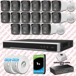 Hikvision ST01648 Kampanyalı İP Kamera Setleri – Hikvision 16 Kameralı IP Set Renkli Gece Görüşlü Mikrofonlu 2MP