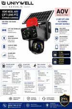 Uniywell 2 Kameralı 1 Sabit 1 Ptz Aov 4mp Solar Güvenlik Kamerası 180G