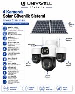 Uniywell Unw-4G3PT 4 Kameralı Solar Güvenlik Sistemi 1 Yıllık SIM Kart - Görsel 3