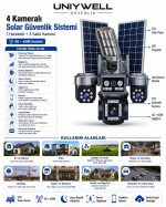 Uniywell Unw-4G1PTZ 4 Kameralı Solar Güvenlik Sistemi 1 PTZ Hareketli