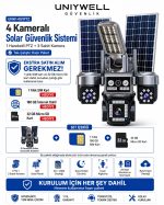 Uniywell Unw-4G1ptz 4 Kameralı Solar Güvenlik Sistemi 180 GB SIM Kart