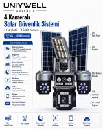 Uniywell Unw-4G1ptz 4 Kameralı Solar Güvenlik Sistemi 180 GB SIM Kart - Görsel 3